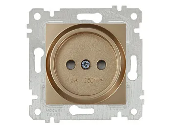 Розетка 1-ая (скрытая, без рамки, б/з) золото, RITA, MUTLUSAN