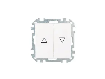 Выключатель 2 клав. с самовозвратом и механич. блокировкой (скрытый) белый, Стиль, Bylectrica