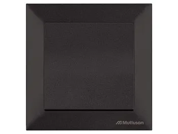 Выключатель 1-клав. двухполюсный (скрытый, винт. зажим) черный, DARIA, MUTLUSAN