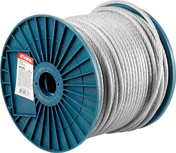 Трос стальной в ПВХ М6(5) DIN 3055 (бухта 100 м) STARFIX