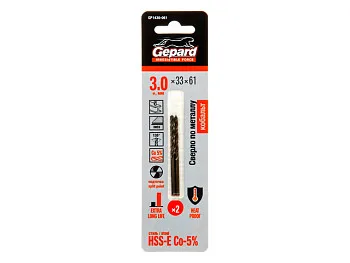 Сверло по металлу ц/х 3.0х33х61 мм HSS-Co, комплект из 2-х шт GEPARD