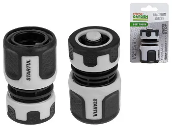 Муфта быстросъемная 1/2"(5/8") с автостоп. STARTUL GARDEN (ST6017-06-1/2)