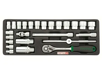 Набор-сет головок 3/8" 25предм. 6гр. 136х364мм TOPTUL