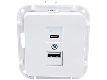 Розетка с двумя USB-разъемами (скрытая, узел) белая, Astrum BYLECTRICA