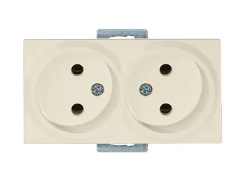 Розетка 2-ая (скрытая, б/з) кремовая, RITA, MUTLUSAN
