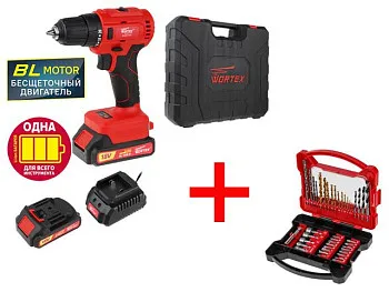 Аккум. дрель-шуруповерт WORTEX BD 2025-1 DLi в чем. ALL1 + АКЦИЯ!