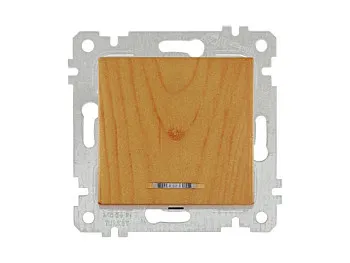 Выключатель 1-клав. (с подсветкой, скрытый, без рамки, винт. зажим) дуб, RITA, MUTLUSAN