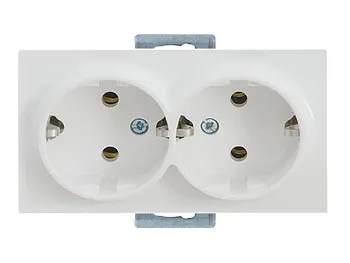 Розетка 2-ая (скрытая, с/з) белая, RITA, MUTLUSAN