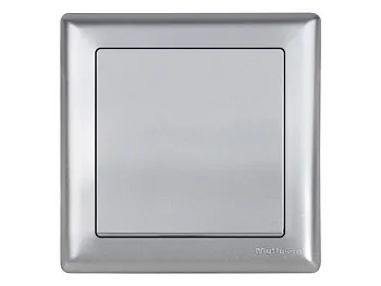 Выключатель 1-клав. (скрытый, винт. зажим) серебро, DARIA, MUTLUSAN