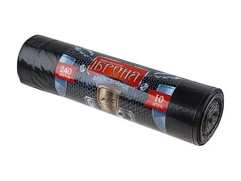 Мешки для мусора, 240 л, 10 шт, "БРОНЯ", черные, РОМАШКА