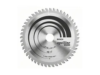 Диск пильный 216х30 мм 48 зуб. по дереву OPTILINE WOOD BOSCH