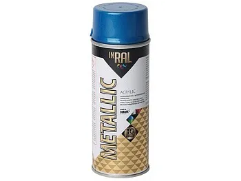 Лак на акриловой основе синий INRAL METALLIC SPRAY 400мл