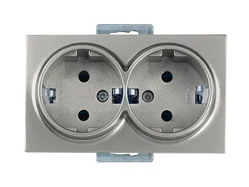 Розетка 2-ая (скрытая, с/з, керамика) титан, DARIA, MUTLUSAN