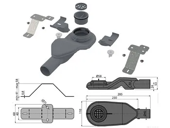 Экстра низкий сифон DN40, Alcaplast