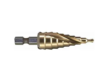 Сверло ступенчатое HSS TiN с спиральным желобком, 4-20, 1/4" MAKITA