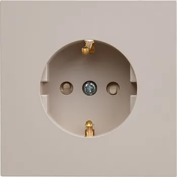 Розетка 1-ая (скрытая, с/з, з/ш) песочная, Carre, BYLECTRICA