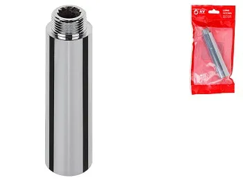 Удлинитель 1/2" вн.-нар. х 100 мм усиленный ХРОМ, AV Engineering (инд. упак.)