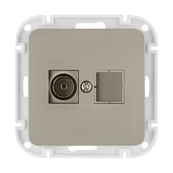 Розетка 1-ая телевизионная (скрытая) песочная, Astrum, BYLECTRICA