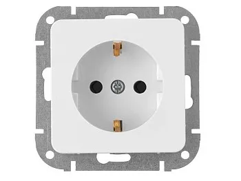 Розетка 1-ая (скрытая, с/з) белая, Astrum, BYLECTRICA