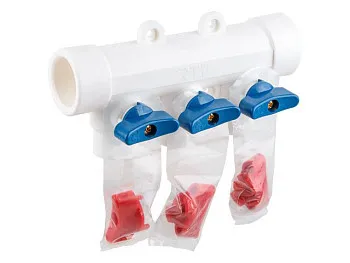 Коллектор с шар. краном универс. PPR 32х20/3, РТП