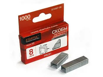 Скобы закалённ. 12мм тип 53 (1000шт) STARTUL PROFI (ST4507-12)