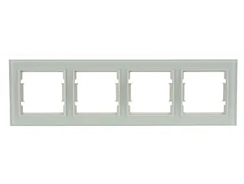 Рамка 4-ая горизонтальная белое стекло ELITRA, MUTLUSAN