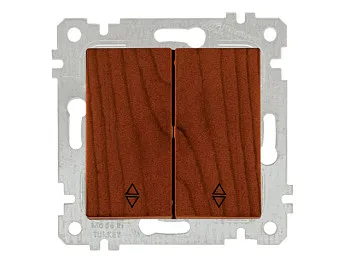 Выключатель проходной 2-клав. (скрытый, без рамки, винт. зажим) вишня, RITA, MUTLUSAN