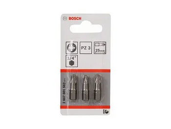 Насадка (бита) крестообразная PZ3 25 мм BOSCH Extra Hart (3 шт.)
