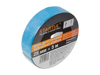 Лента двухсторонняя вспененная клейк. черная 25ммх5м STARTUL PROFI
