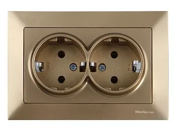 Розетка 2-ая (скрытая, с/з) золото, DARIA, MUTLUSAN