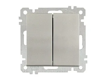 Выключатель 2-клав. (скрытый, без рамки, винт. зажим) титан, DARIA, MUTLUSAN