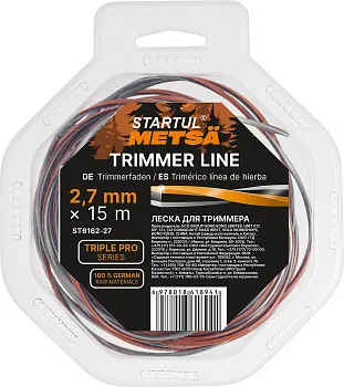 Леска ф 2.7 мм х 15 м витой квадрат сеч. TRIPLE PRO STARTUL METSA