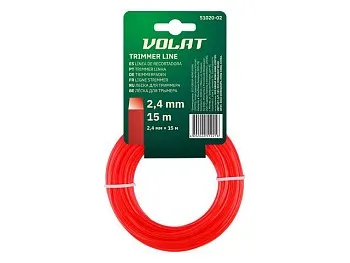 Леска ф 2.4 мм х 15 м квадратн. сеч. ВОЛАТ