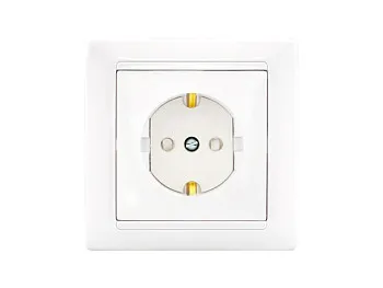 Розетка 1-ая (скрытая, с/з, з/ш) белая, Стиль, Bylectrica