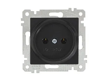 Розетка 1-ая (скрытая, без рамки, б/з) черная, RITA, MUTLUSAN