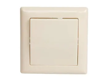 Выключатель 1-клав. (скрытый, пруж.зажим) кремовый, DARIA, MUTLUSAN