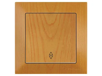 Выключатель проходной 1-клав. (скрытый, пруж. зажим) дуб, DARIA, MUTLUSAN