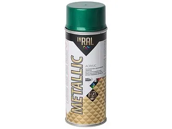 Лак на акриловой основе зеленый INRAL METALLIC SPRAY 400мл