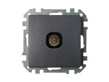 Розетка 1-ая телевизионная (скрытая) графит, Стиль, Bylectrica