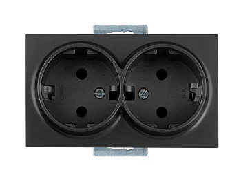 Розетка 2-ая (скрытая,с/з, керамика) дымчатая, DARIA, MUTLUSAN