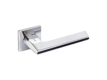 Ручка дверная АЛЛЮР АРТ "АДЕЛЬ" CP/темно-серое дерево (852TSD) хром/тем-сер.дер. ЗАЩИТ.ПЛЕНКА