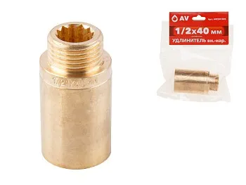 Удлинитель 1/2" вн.-нар. х 40 мм, AV Engineering (инд. упак.)