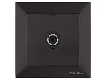 Розетка телевиз. 1-ая (скрытая, с/з, 11dB, переходная) черная, DARIA, MUTLUSAN