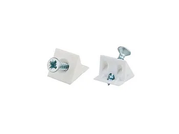 Фиксатор задней стенки с саморезом, белый STARFIX