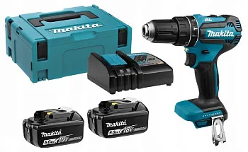 Аккум. ударная дрель-шуруповерт MAKITA LXT DHP 485 RTJ в кейсе