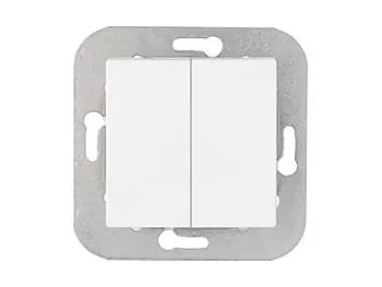 Выключатель 2 клав. (cкрытый, 10А) белый, Уют, Bylectrica