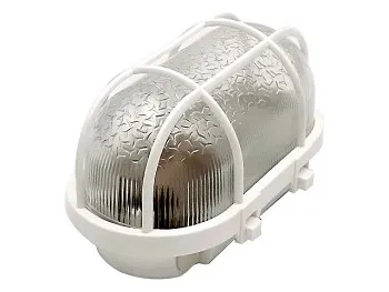 Светильник овал/белый/решетка 60Вт, IP53 (НБП 01-60-002) Юпитер