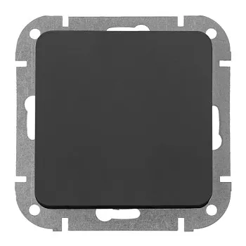 Выключатель 1 клав. проходной (cкрытый, 10А) карбон, Astrum, BYLECTRICA