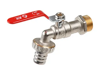 Кран водоразборный 3/4" нар. настенный со штуцером, AV Engineering