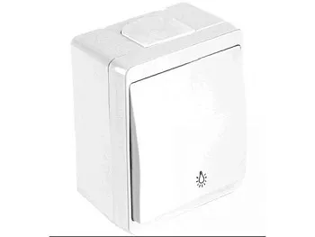 Выключатель кнопочный (открытый) белый, NEMLIYER, MUTLUSAN